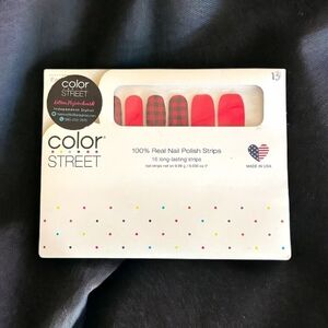 Color Street GOOD GIRLS GONE PLAID 100% Real Nail Polish Strips Red HTF RETIRED